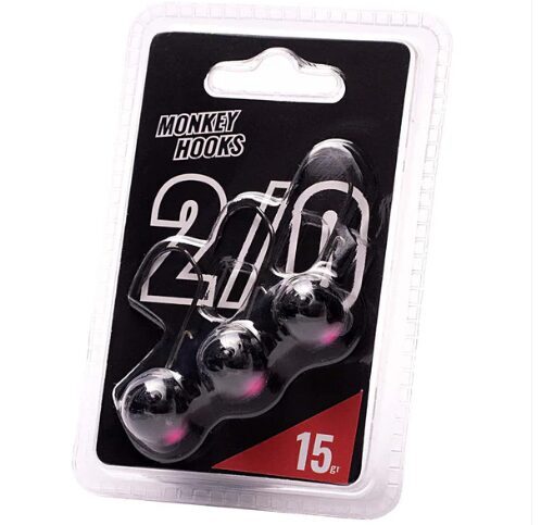 Džiggalvas Monkey Hooks 2/0 Black - Pink